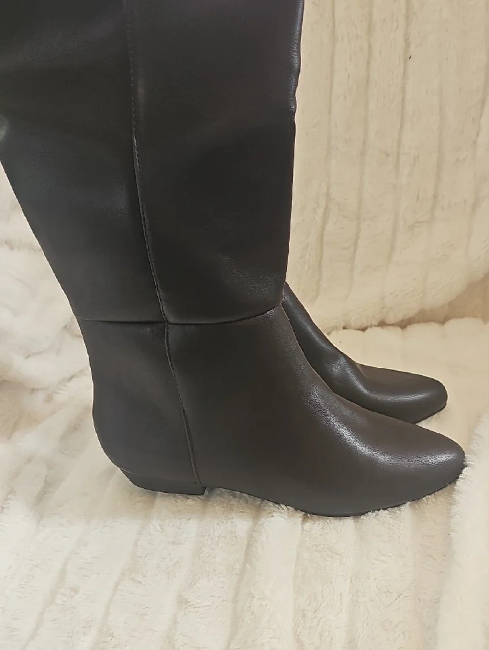 Classic Dark Brown Knee High Zip Boots